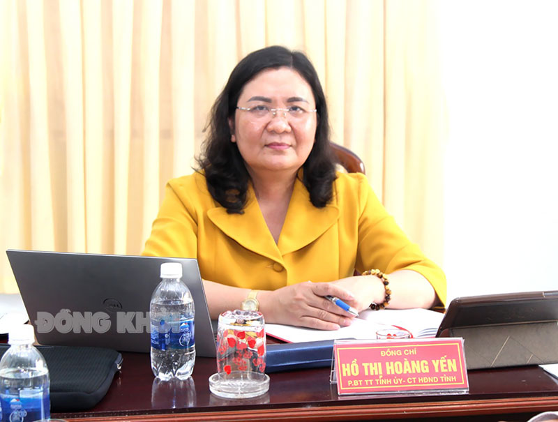 Phó bí thư Thường trực Tỉnh ủy - Chủ tịch HĐND tỉnh Hồ Thị Hoàng Yến. Ảnh: Huỳnh Đức