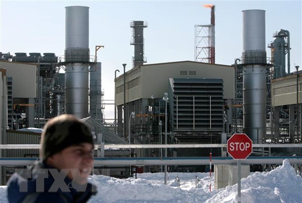 Nhà máy khí đốt tự nhiên hóa lỏng ở gần Korsakov trên đảo Sakhalin (Nga). (Ảnh: AFP/TTXVN)