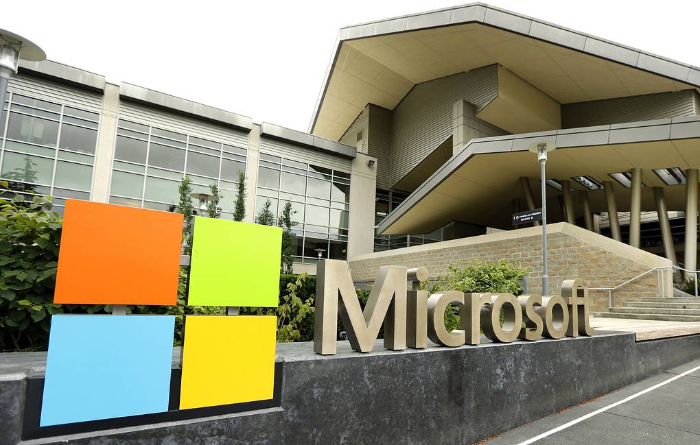 Biểu tượng của tập đoàn Microsoft. Ảnh: AP