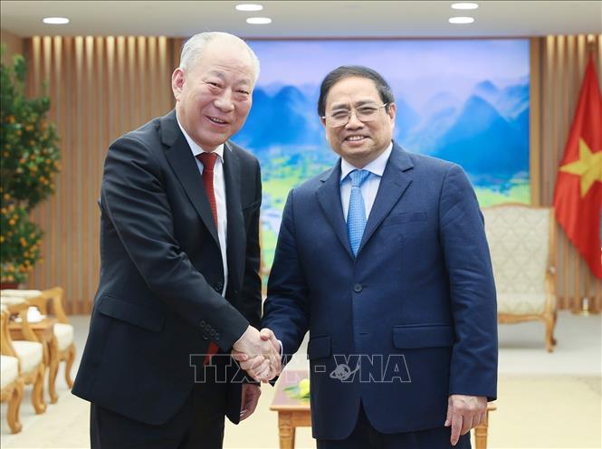 Thủ tướng Phạm Minh Chính tiếp Chủ tịch tập đoàn xây dựng hàng đầu Trung Quốc Thủ tướng Phạm Minh Chính tiếp ông Nghiêm Giới Hòa, người sáng lập Tập đoàn xây dựng Thái Bình Dương (Trung Quốc). Ảnh: Dương Giang/TTXVN