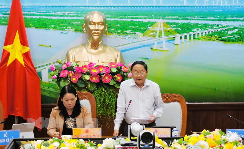 Đẩy nhanh việc giao kinh phí năm 2023 trong thực hiện các chương trình mục tiêu quốc gia Giám đốc Sở Nông nghiệp và Phát triển nông thôn Đoàn Văn Đảnh phát biểu tại hội nghị.