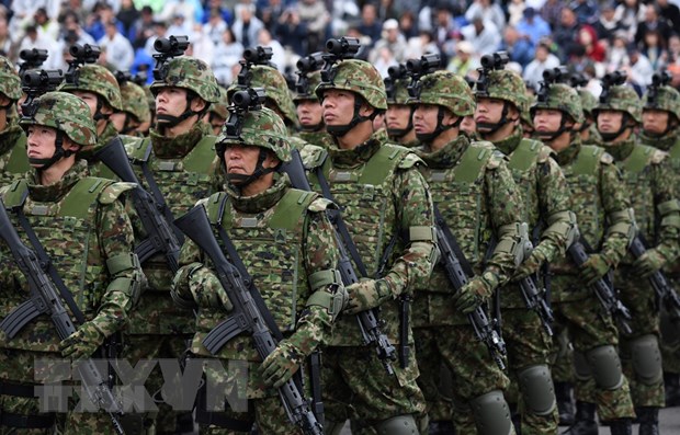 Binh sỹ thuộc lực lượng phòng vệ Nhật Bản. (Ảnh: AFP/TTXVN)