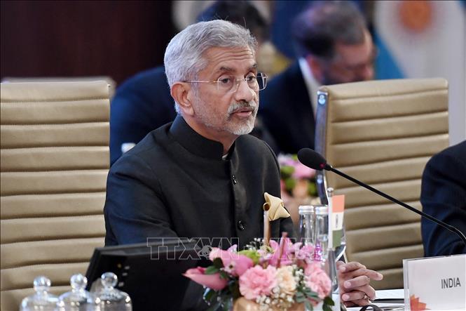 Ngoại trưởng Ấn Độ S Jaishankar phát biểu tại Hội nghị Bộ trưởng Ngoại giao G20 ở New Delhi ngày 2-3-2023. Ảnh: AFP/TTXVN