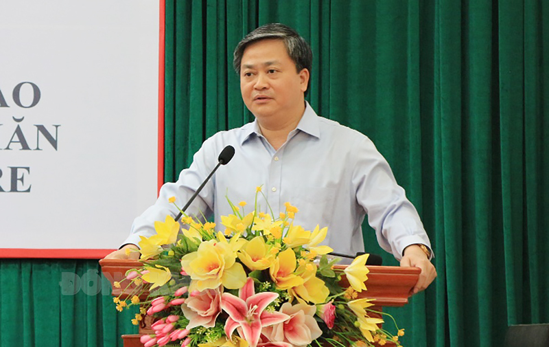  Ủy viên Trung ương Đảng - Bí thư Tỉnh ủy Bến Tre Lê Đức Thọ phát biểu.