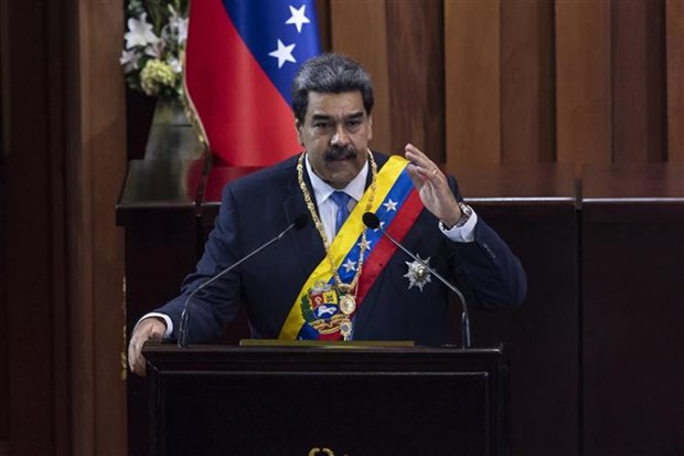 Tổng thống Venezuela Nicolas Maduro phát biểu tại Caracas ngày 31-1-2023. Ảnh: AFP/TTXVN