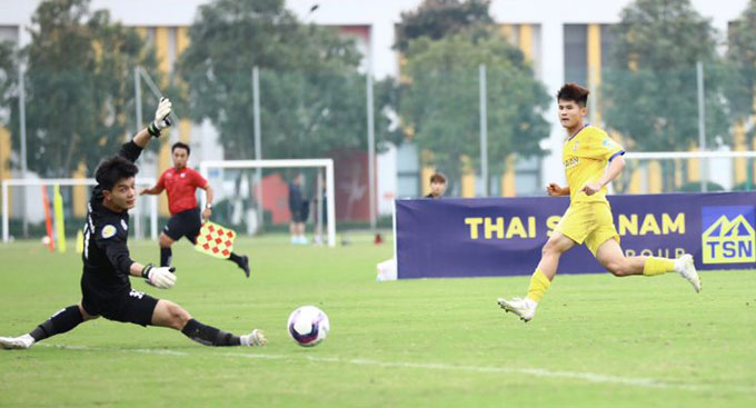 U17 Viettel và U17 PVF vào bán kết U17 Quốc gia 2023 U17 SLNA vùi dập U17 Hà Nội FC - Ảnh: VFF