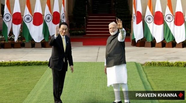 Thủ tướng Ấn Độ Narendra Modi và người đồng cấp Nhật Bản Fumio Kishida. Nguồn: India Express