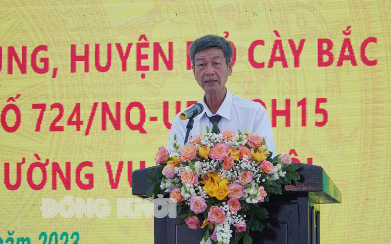 Dương Anh Minh - người dân Thị trấn Phước Mỹ Trung chia sẻ tại lễ công bố