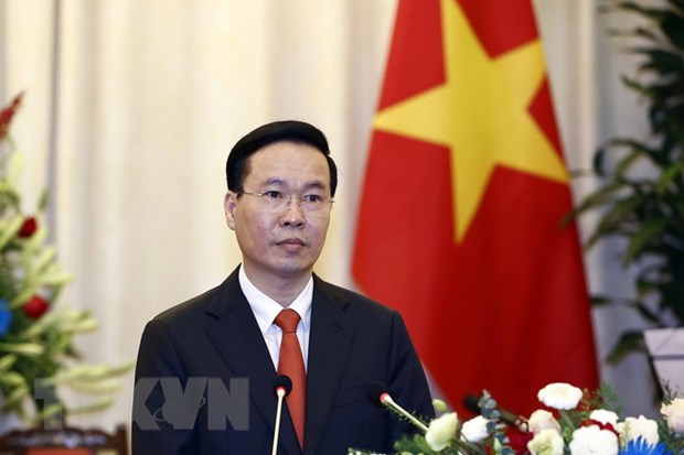 Không ngừng củng cố và phát triển quan hệ đặc biệt Việt Nam-Lào Chủ tịch nước Võ Văn Thưởng. (Ảnh: Thống Nhất/TTXVN)