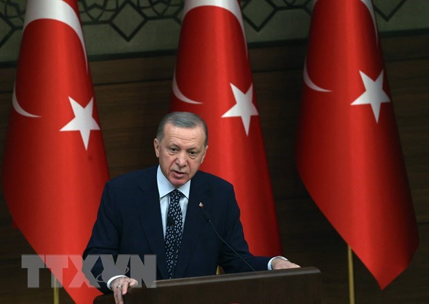 Tổng thống Thổ Nhĩ Kỳ Recep Tayyip Erdogan phát biểu tại thủ đô Ankara. Ảnh: AFP/TTXVN