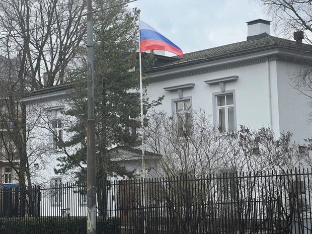 Đại sứ quán Nga tại Oslo, Na Uy. Ảnh: Reuters