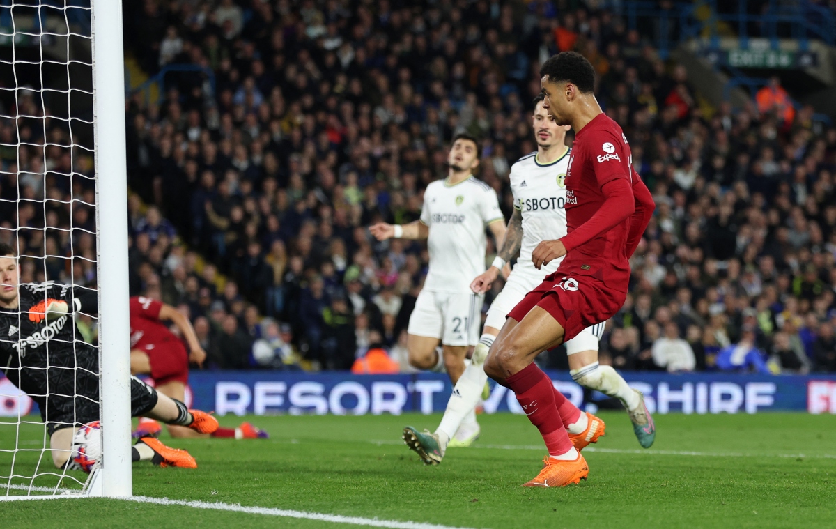 Bàn mở tỷ số của Gakpo là bước ngoặt trên sân Elland Road. Ảnh: Reuters