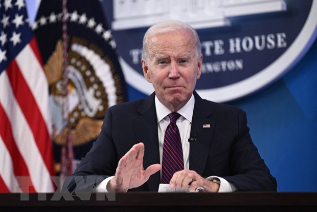 Tổng thống Joe Biden phát biểu tại Washington, DC, Mỹ. (Ảnh: AFP/TTXVN)