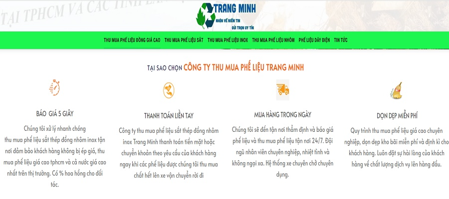 Thu mua phế liệu nhôm giá cao trên toàn quốc - Phế liệu Trang Minh Trang Minh - đơn vị thu mua phế liệu chuyên nghiệp.