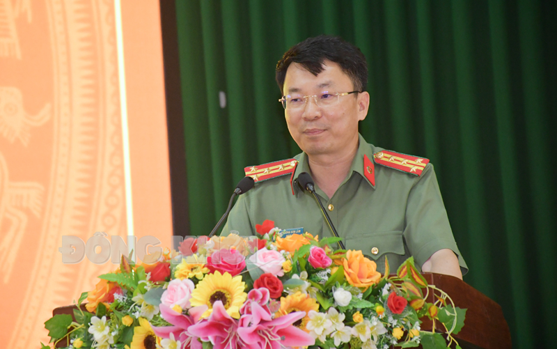 Phát biểu của Giám đốc Công an tỉnh Trương Sơn Lâm.
