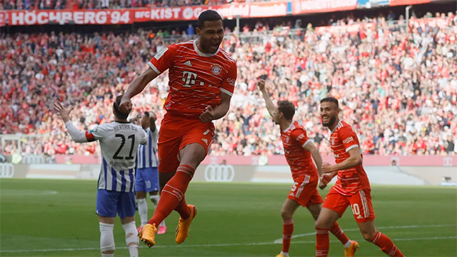 Gnabry mở tỷ số trận Bayern vs Hertha Berlin