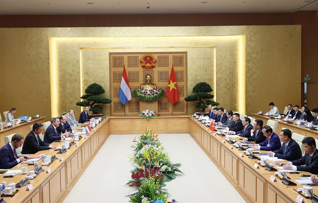 Thủ tướng Phạm Minh Chính hội đàm với Thủ tướng Luxembourg Thủ tướng Phạm Minh Chính hội đàm với Thủ tướng Đại Công quốc Luxembourg Xavier Bettel. (Ảnh: Dương Giang/TTXVN)