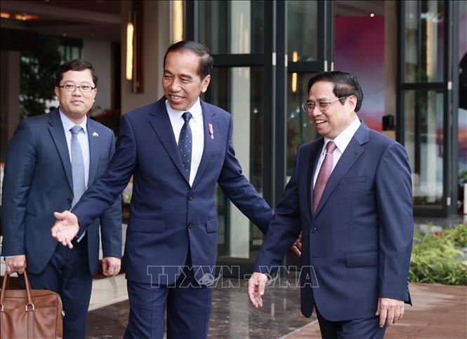 Thủ tướng Phạm Minh Chính gặp Tổng thống Indonesia Joko Widodo Thủ tướng Phạm Minh Chính gặp Tổng thống Indonesia Joko Widodo. Ảnh: Dương Giang/TTXVN