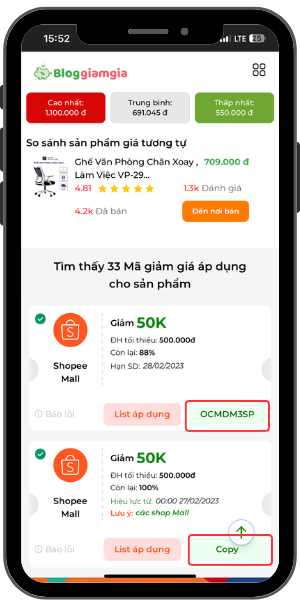 Bất ngờ với cách lấy mã giảm giá Shopee cho từng sản phẩm trên Bloggiamgia.vn