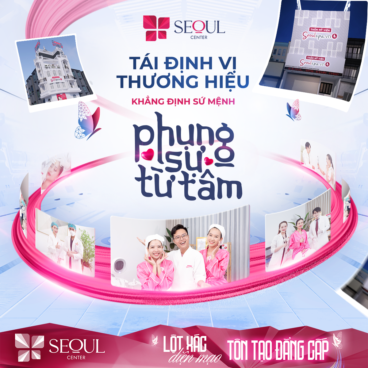 SeoulSpa.Vn Tiền Giang và Bến Tre tái định vị thương hiệu thành Seoul Center hướng đến sứ mệnh “PHỤNG SỰ TỪ TÂM” Seoul Center luôn nỗ lực phụng sự khách hàng từ tâm.