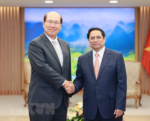 Thủ tướng Phạm Minh Chính tiếp ông Kitack Lim, Tổng Thư ký Tổ chức Hàng hải Quốc tế (IMO). (Ảnh: Dương Giang/TTXVN)