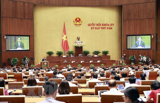 Quốc hội thảo luận về kết quả giám sát giải quyết kiến nghị của cử tri Quang cảnh phiên họp tại Kỳ họp thứ 5, Quốc hội Khóa XV. Ảnh: Doãn Tấn/TTXVN