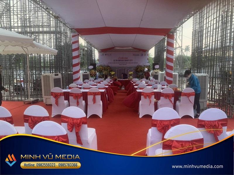 Dịch vụ thuê quạt điều hoà hơi nước giá rẻ, đa dạng Quạt điều hoà được sử dụng trong sự kiện khai trương.