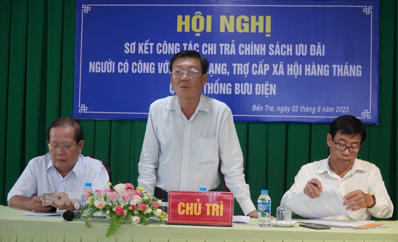 Giám đốc Sở Lao động - Thương binh và Xã hội Phạm Thanh Hùng phát biểu tại hội nghị