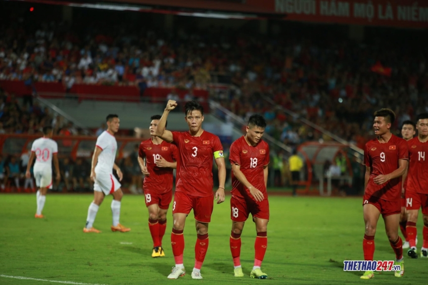 Quế Ngọc Hải ghi bàn thắng duy nhất trong chiến thắng của ĐT Việt Nam
