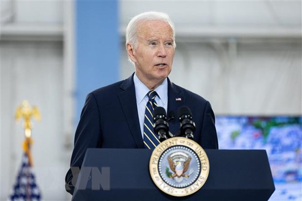 Bầu cử Tổng thống Mỹ: Tổng thống Biden đề xuất biện pháp cải cách thuế Tổng thống Mỹ Joe Biden phát biểu tại thành phố Philadelphia, bang Pennsylvania ngày 17-6-2023. (Ảnh: AFP/TTXVN)