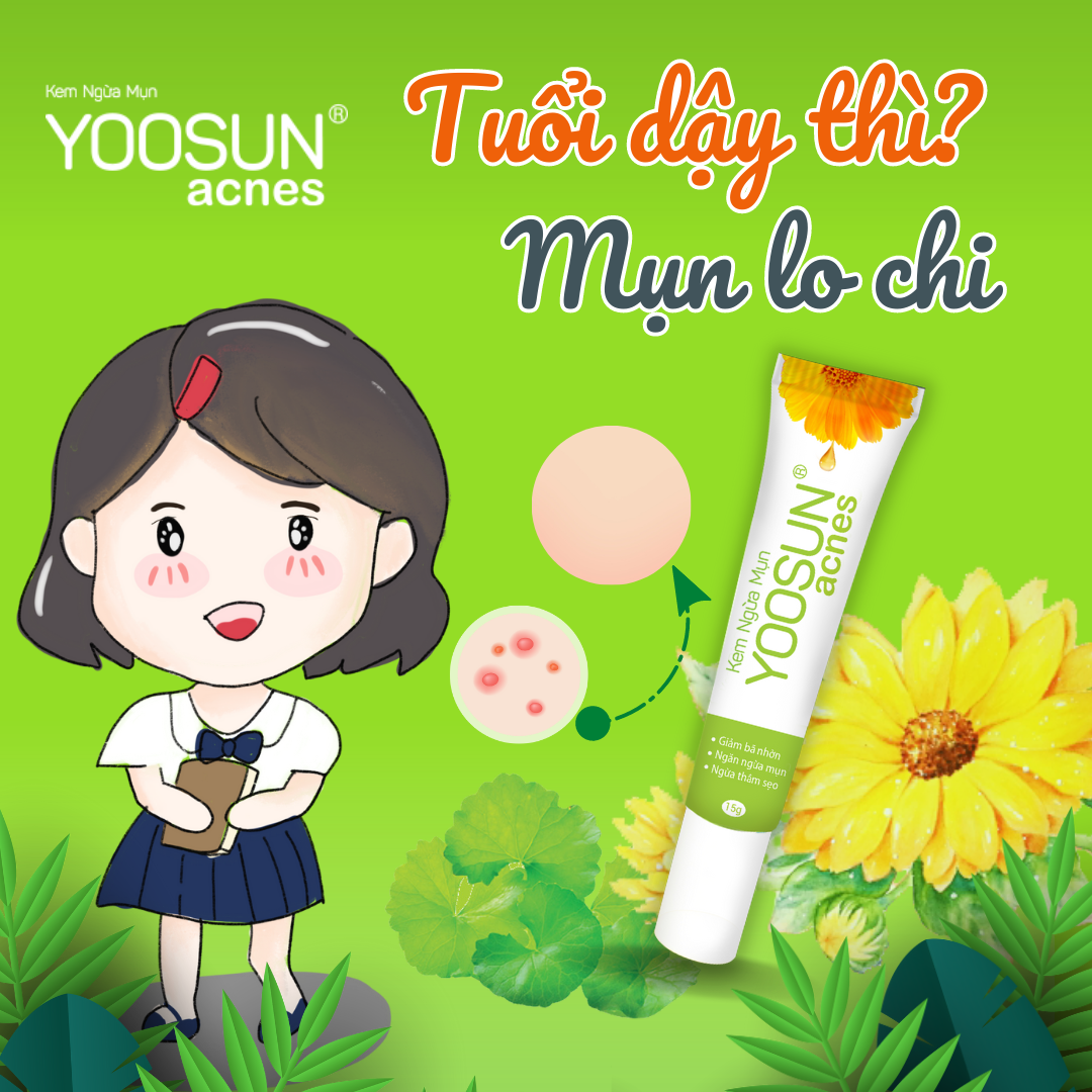 Xẹp mụn, mờ thâm nhanh chóng nhờ kem Yoosun Acnes.