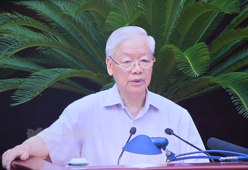 Tổng Bí thư Nguyễn Phú Trọng - Trưởng Ban chỉ đạo Trung ương về phòng, chống tham nhũng, tiêu cực phát biểu.