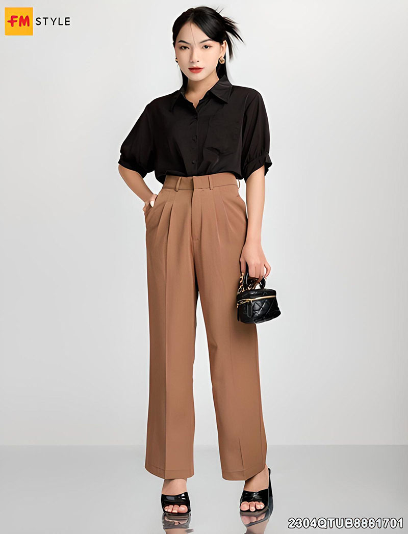 Quần tây ống rộng của FM Style có chất vải cao cấp.