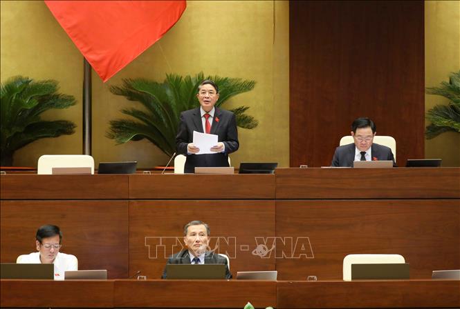 Phó chủ tịch Quốc hội Nguyễn Đức Hải điều hành phiên họp. Ảnh: An Đăng/TTXVN