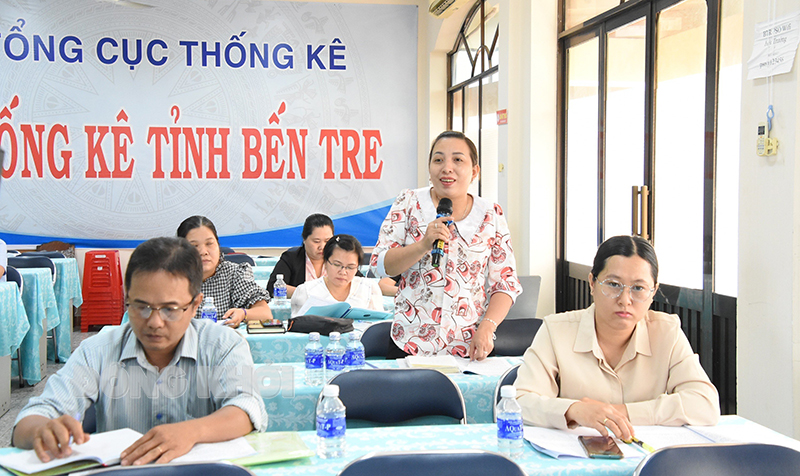 Công bố số liệu thống kê kinh tế - xã hội 6 tháng đầu năm 2023 Đại biểu tham gia phát biểu tại hội nghị.