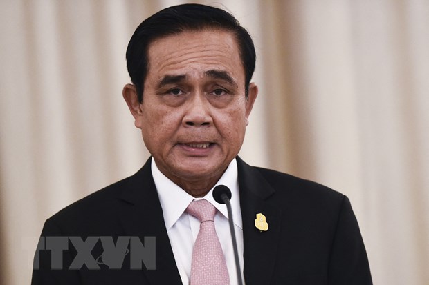 Thủ tướng Thái Lan Prayut Chan-o-cha phát biểu họp báo ở Bangkok. (Ảnh: AFP/TTXVN)