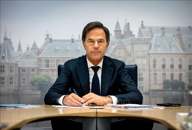 Thủ tướng Hà Lan Mark Rutte tại một hội nghị trực tuyến ngày 29-10-2020. Ảnh: THX/TTXVN