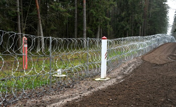 Khu vực biên giới giữa Nga và Latvia. (Nguồn: LETA)