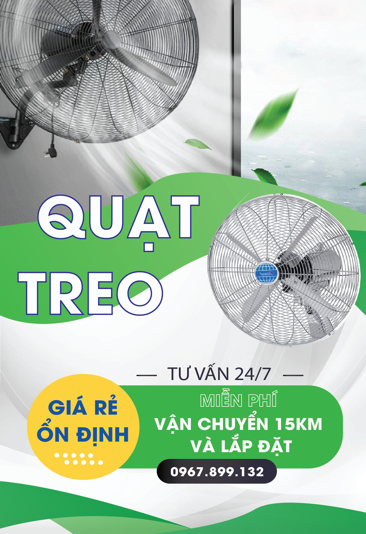 Địa chỉ mua quạt công nghiệp treo tường uy tín, bảo hành tốt