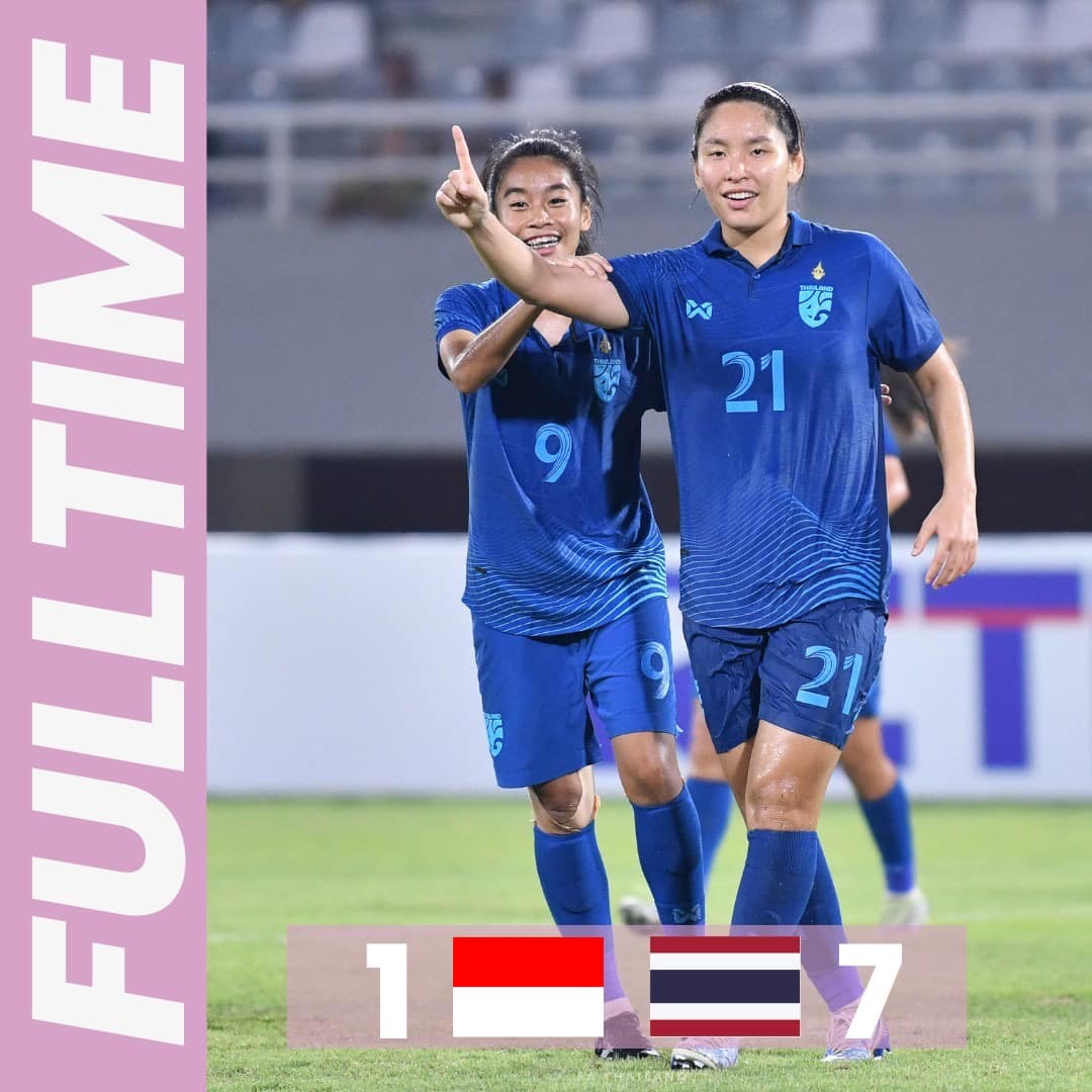 U19 nữ Thái Lan thắng 7-1 Indonesia (Ảnh: FA Thailand)