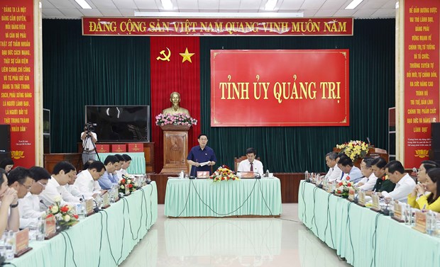 Chủ tịch Quốc hội Vương Đình Huệ phát biểu chỉ đạo. (Ảnh: Doãn Tấn/TTXVN)