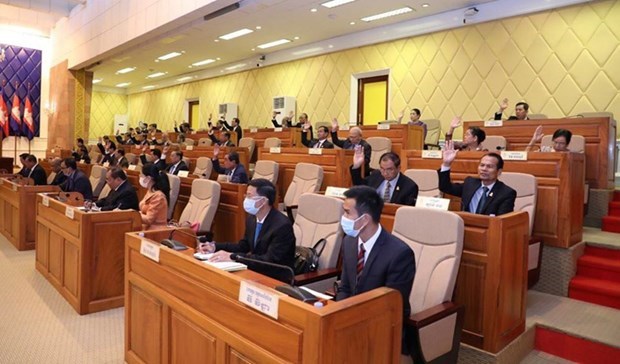 Campuchia ấn định thời gian tiến hành bầu cử Thượng viện khóa 5 Các thượng nghị sỹ bỏ phiếu. (Nguồn: khmertimeskh.com)
