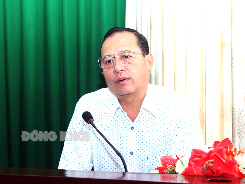 Giám đốc Sở Tư pháp Võ Minh Thưởng phát biểu tại hội nghị