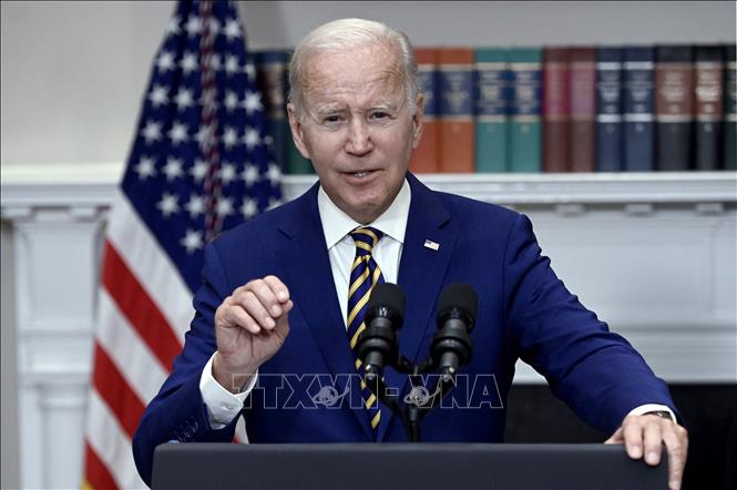 Tổng thống Mỹ Joe Biden phát biểu tại Washington, DC ngày 24-8-2022. Ảnh: AFP/TTXVN