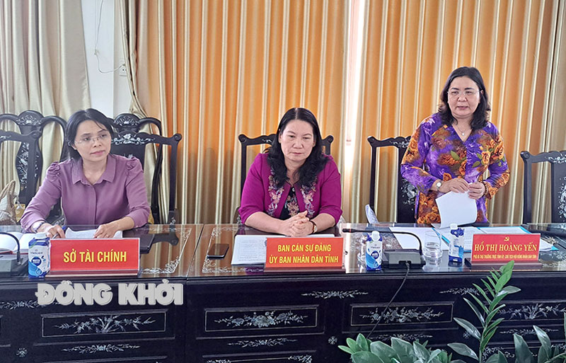 Kiểm tra tiến độ chuẩn bị tổ chức Hội thảo khoa học cấp tỉnh Phó bí thư Thường trực Tỉnh ủy - Chủ tịch HĐND tỉnh Hồ Thị Hoàng Yến phát biểu kết luận.