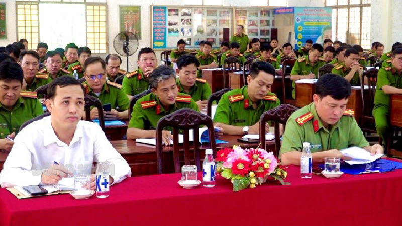 Sơ kết công tác bảo đảm trật tự, an toàn giao thông Đại biểu tham gia lớp tập huấn. Ảnh: Minh Tân.