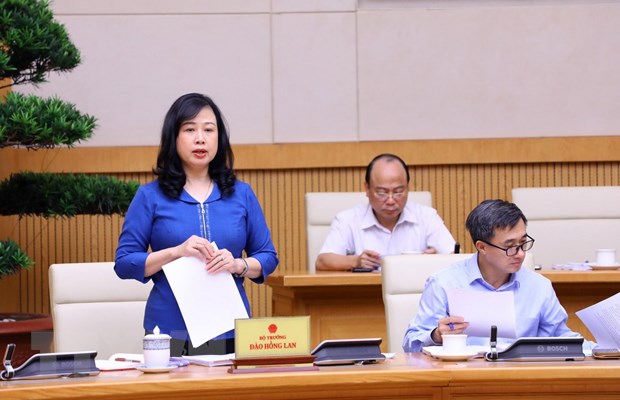 Xây dựng chính sách toàn diện để triển khai Luật Khám bệnh, Chữa bệnh Bộ trưởng Bộ Y tế Đào Hồng Lan phát biểu. Ảnh: Văn Điệp/TTXVN