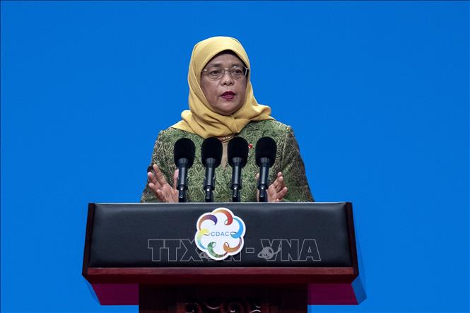 Tổng thống đương nhiệm Singapore Halimah Yacob đã tuyên bố không tái tranh cử. Ảnh: AFP/TTXVN
