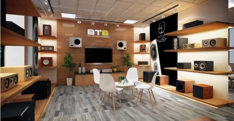 Thiết kế nội thất showroom với tông màu nâu gỗ
