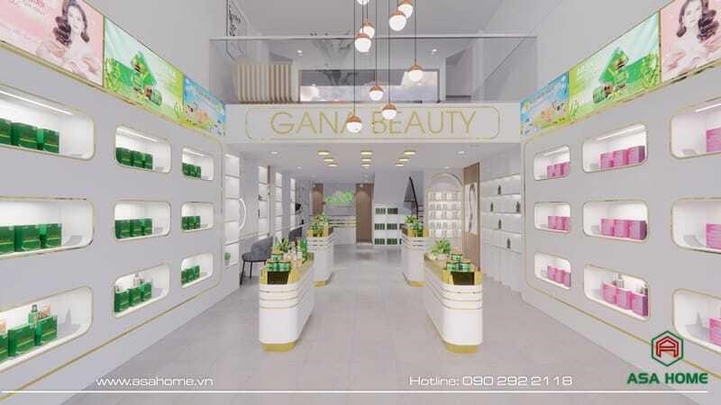 Thiết kế showroom mỹ phẩm theo phong cách hiện đại